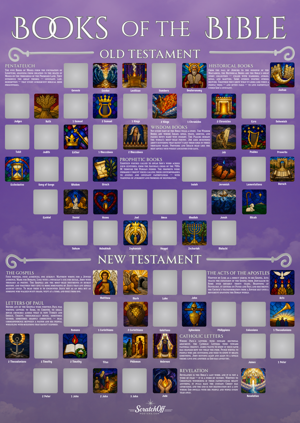 Books of the Bible Scratch Off Poster