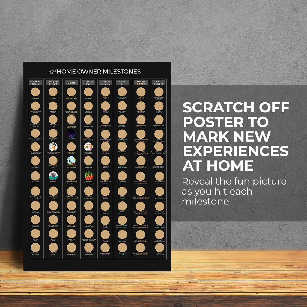 New Home Owner Milestones Scratch Off Poster
