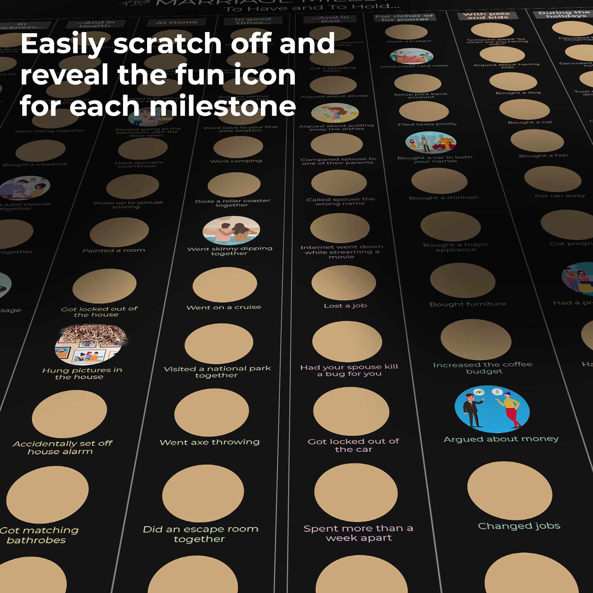 Marriage Milestones Scratch Off Poster
