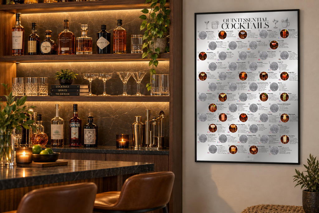 Quintessential Cocktails Scratch Off Poster