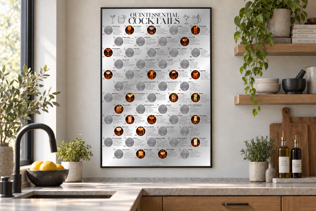 Quintessential Cocktails Scratch Off Poster