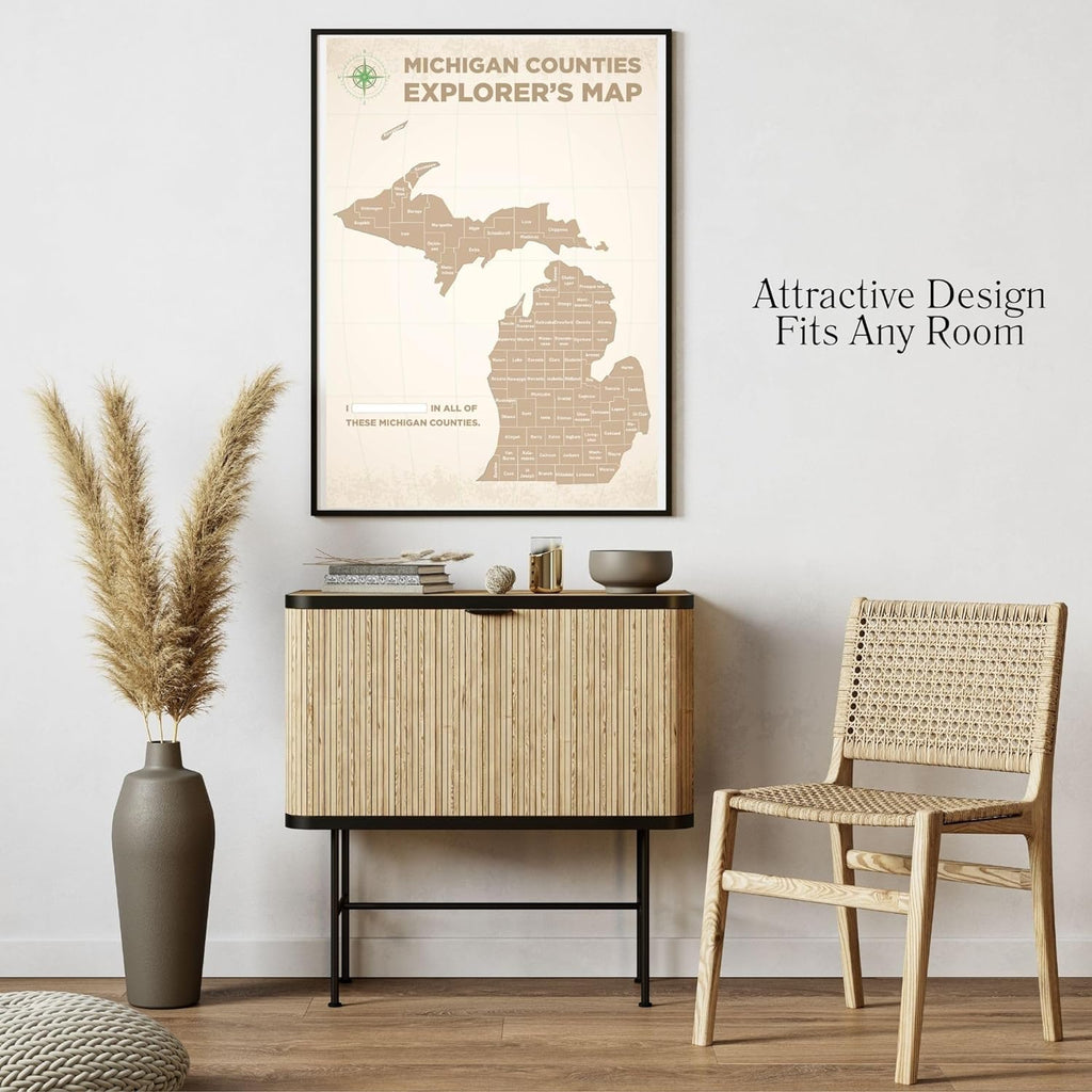 Michigan Counties Scratch Off Poster