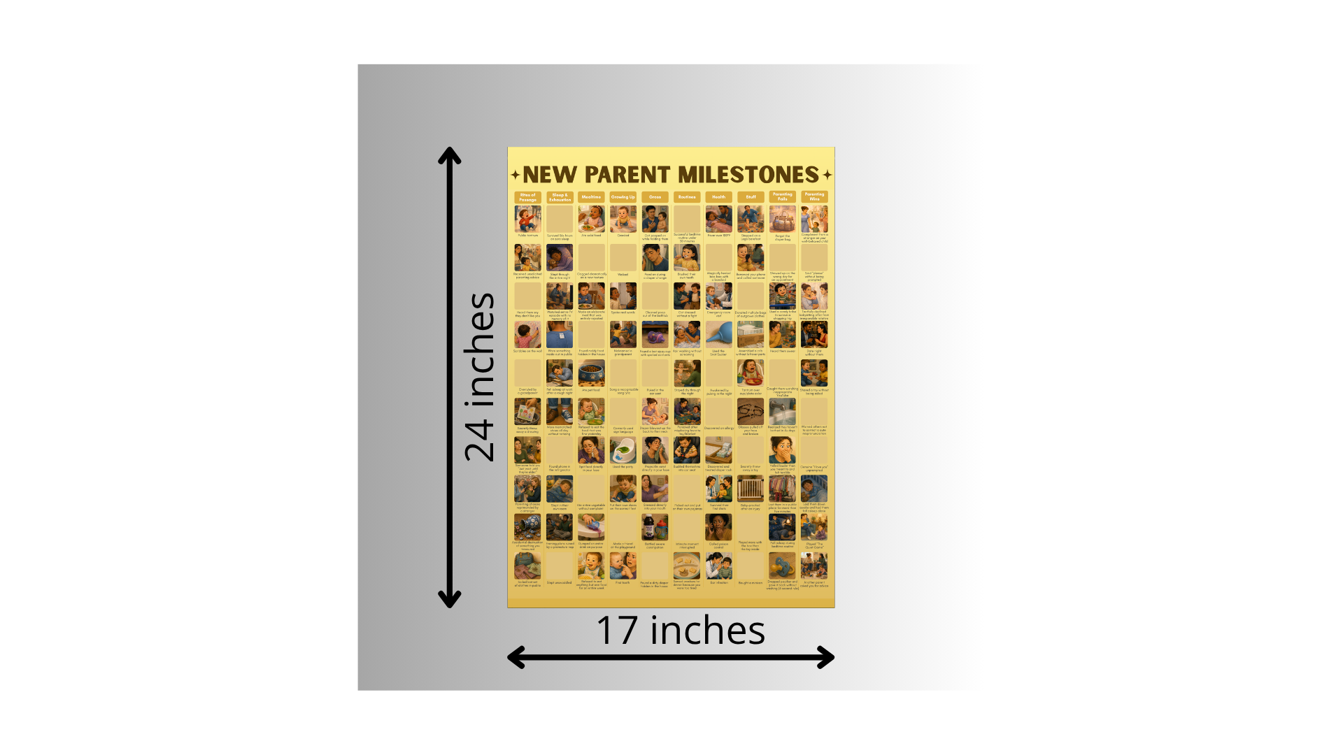 New Parent Milestones Scratch Off Poster