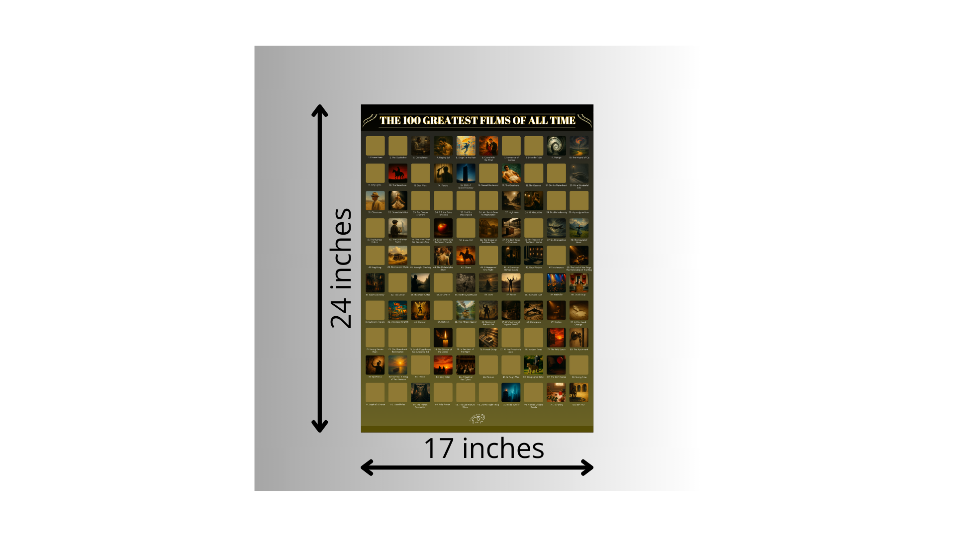 Top 100 Films of All Time Scratch Off Poster